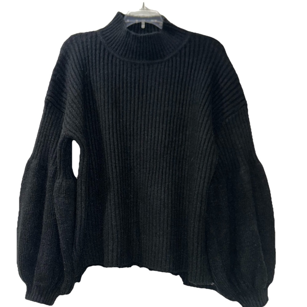 Loveriche Black Ribbed Women's Sweater Large